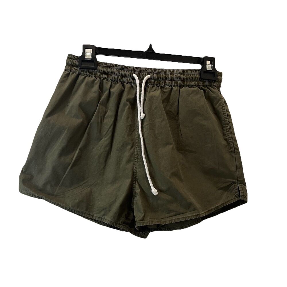 BP. Army Green Drawstring Pull On Elastic Waist Shorts Canvas Pockets Womens S